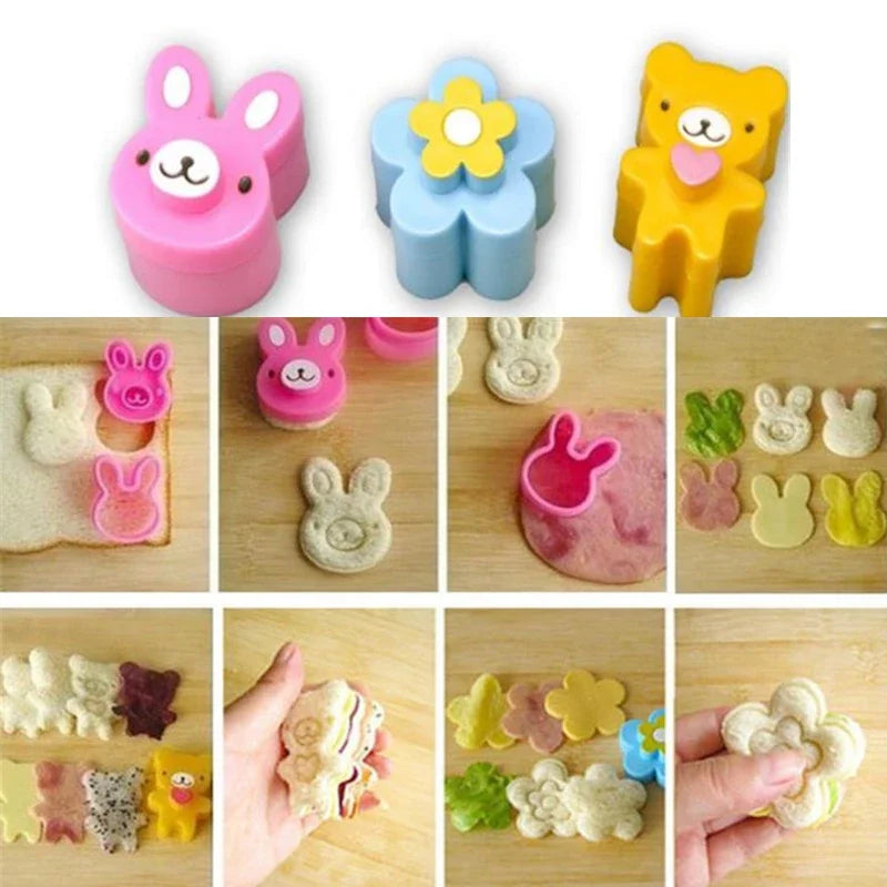 Cute Sandwich Mould Rabbit Flower Panda shaped Bread CakeBiscuit Embossing Device Crust Cookie Cutter Baking Pastry Tools Cake