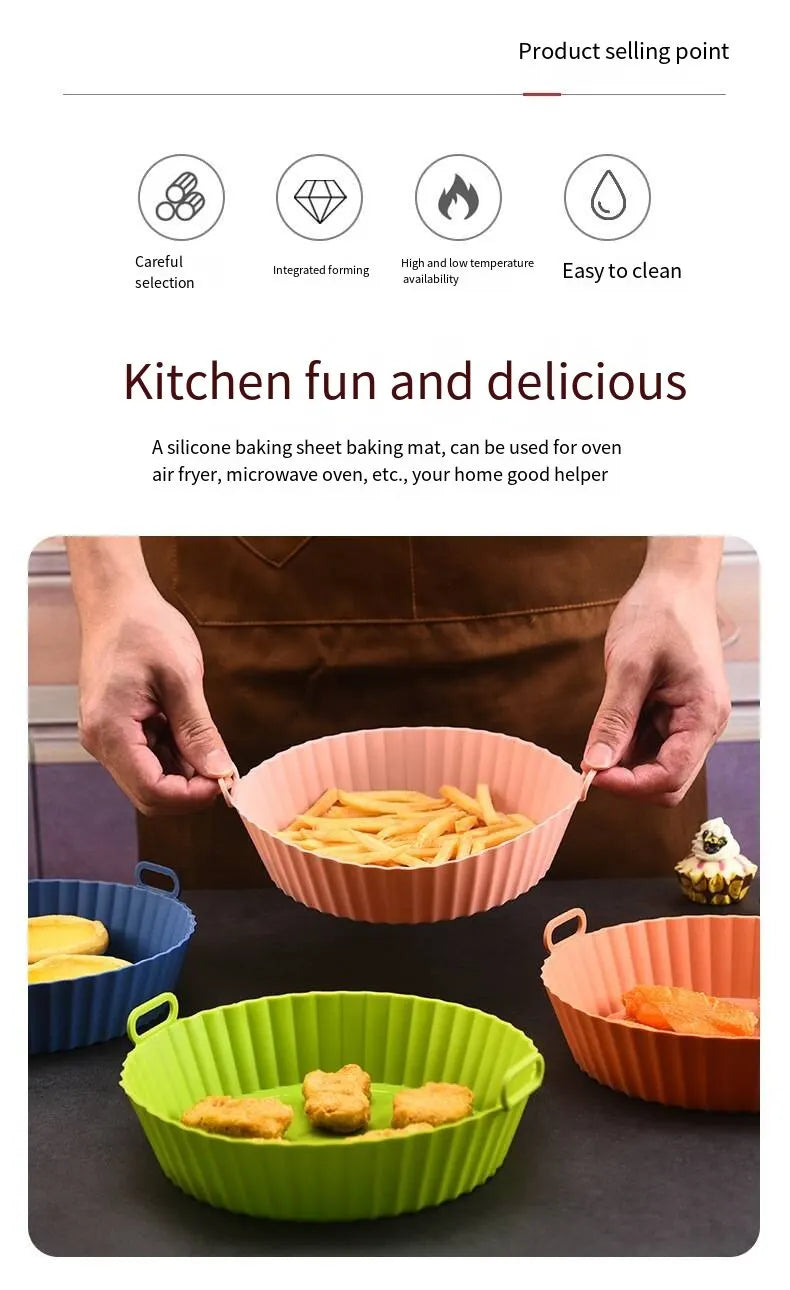Oven Baking Pan Fried Chicken Basket Mat Air Frying Pan Silica Gel Pan Baking Pan Kitchen Accessories Easy To Clean