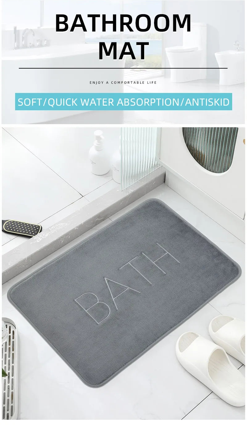 Floor Mat,bathroom Absorbent Non Slip Mat,bathroom Door Mat,bedroom Carpet,bathroom Decoration,kitchen Area Carpet,laundry Room