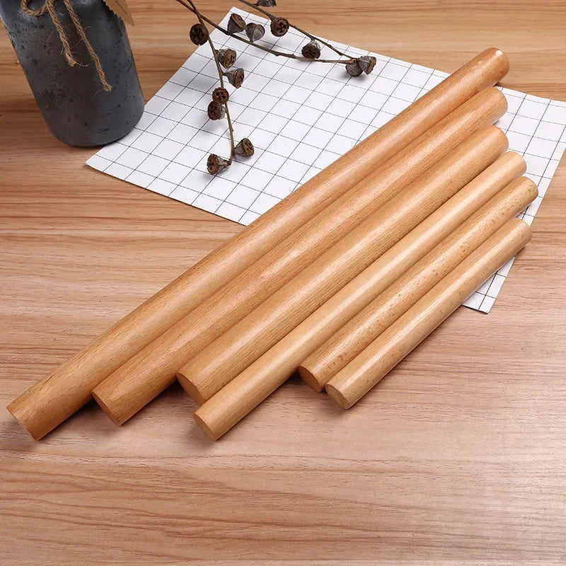 4 Size Kitchen Wooden Rolling Pin Kitchen Cooking Baking Tools Accessories Cookies Noodle Biscuit Fondant Cake Dough Roller