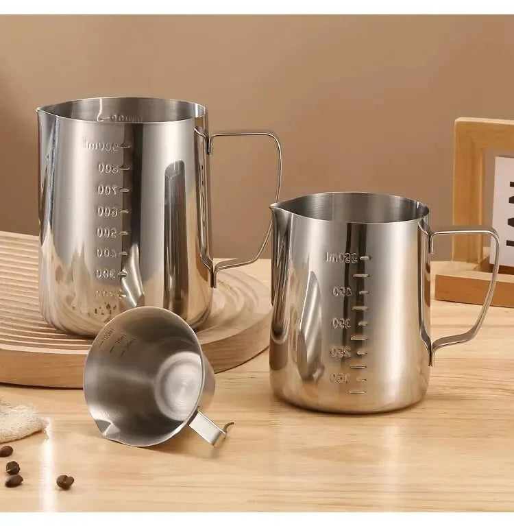 Coffee Milk Frother, Latte Art Frother, Stainless Steel Measuring Cup, Espresso Barista Tool, Coffee Accessories