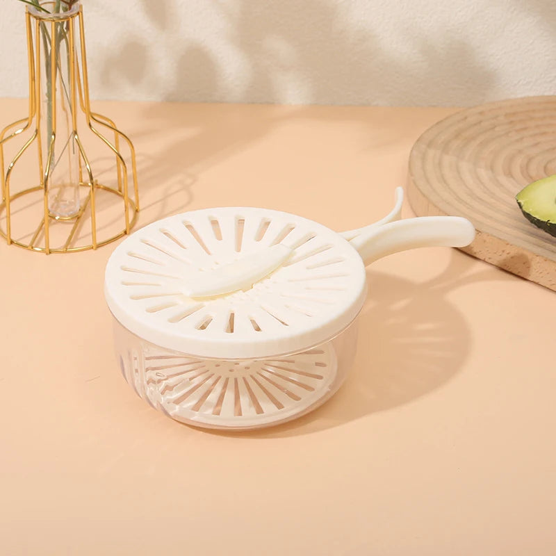 Fruit Washing Basket with Folding Handle Multifunction Vegetable Draining Bowl Plastic Kitchen Colander Home Fridge Seal Crisper