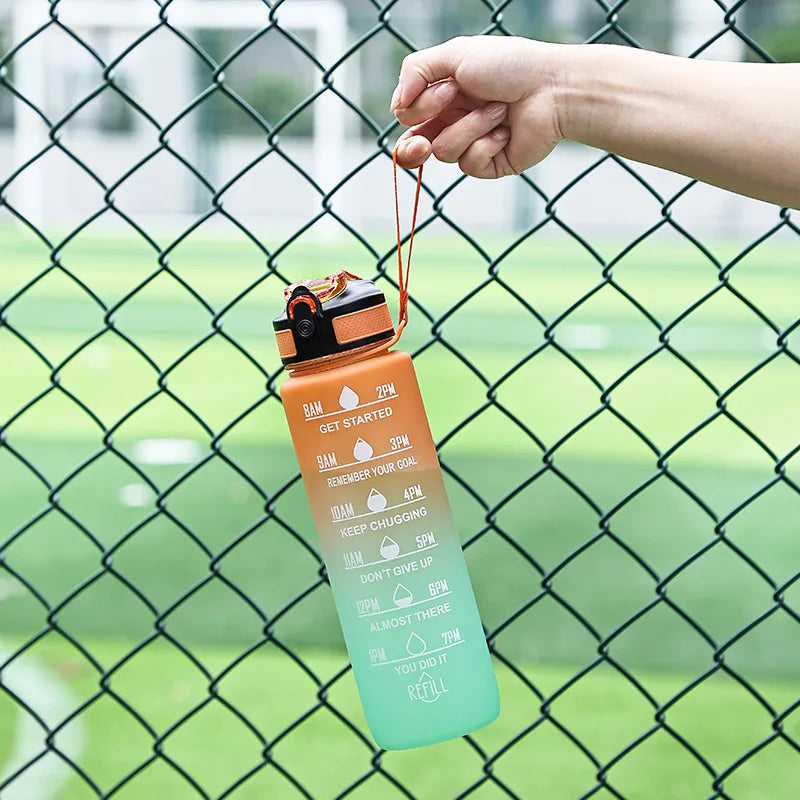 Large Capacity Fashion Gradient Plastic Cup Outdoor Sports Kettle Portable Handle Male and Female Students Bounce Sippy Cup