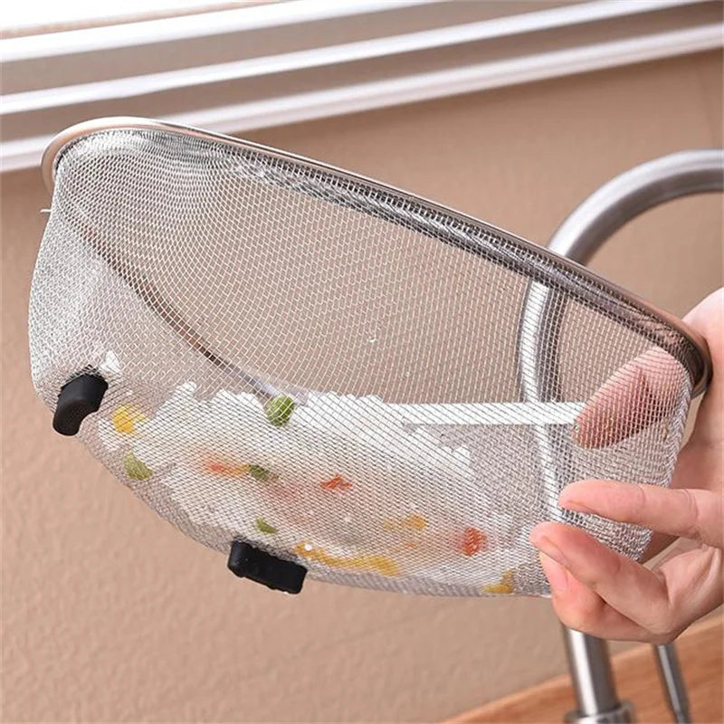 Stainless Steel Kitchen Sink Drain Basket Kitchen Shelf Rack Drainier Triangle Food Vegetables Peel Egg Filter Storage Organizer