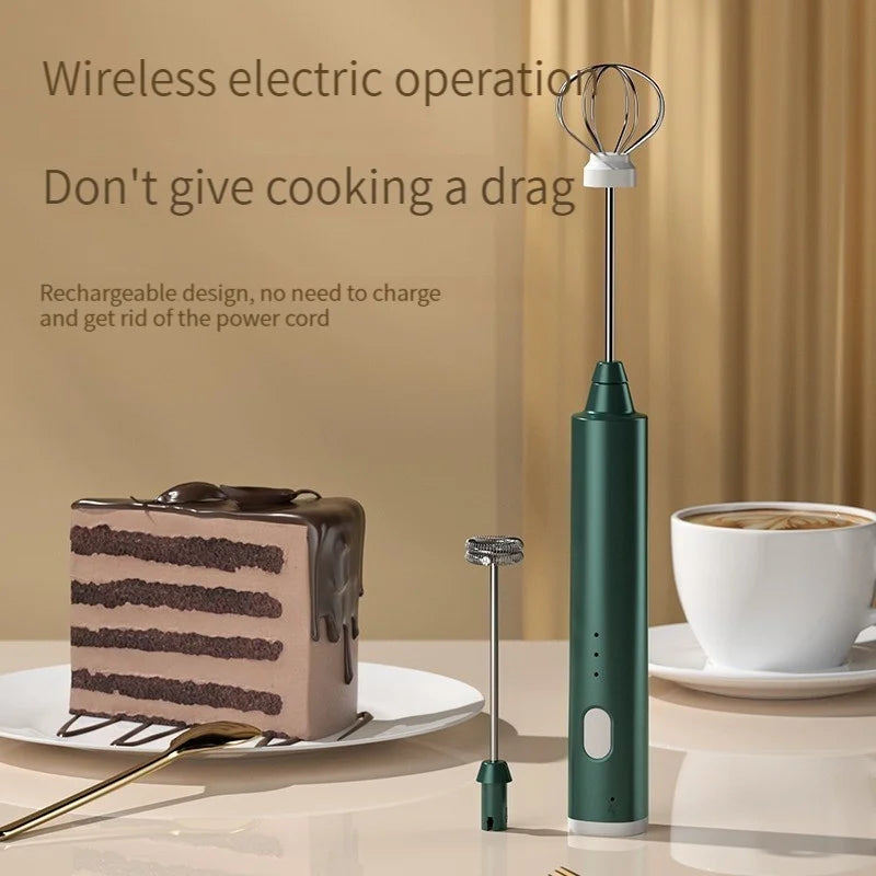 1 PC USB Rechargeable Handheld Egg Beater 3 Speeds Electric Milk Frother Foam Maker Mixer Coffee Drink Frothing Wand Foamer