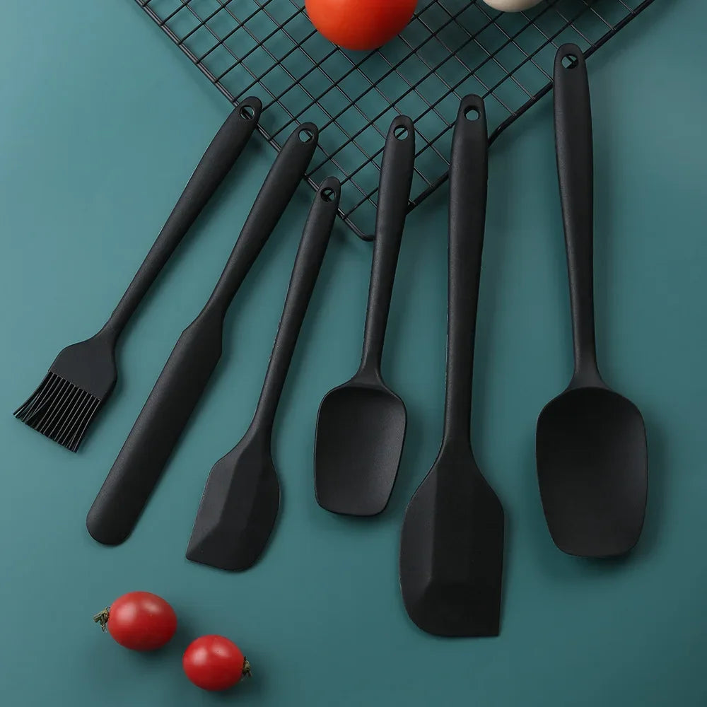 6 Pieces Silicone Spatula Set Food Grade Non Stick Heat Resistant Spatulas Turner for Cooking Baking Mixing Baking Tools