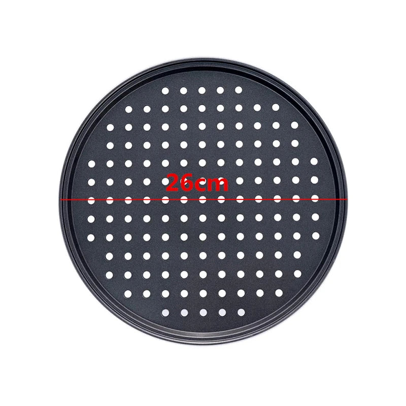 LMETJMA Pizza Pan With Holes Carbon Steel Perforated Non-Stick Pizza Tray for Oven Pizza Crisper Pan Dishwasher Safe JT139
