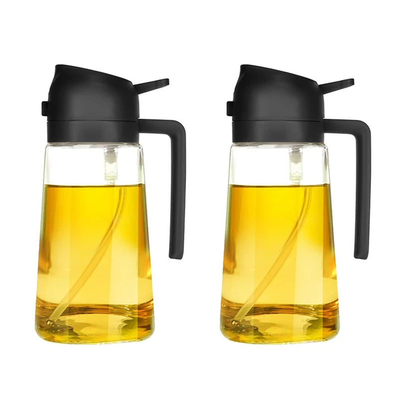 2in1 Glass Spray Oil Sprayer Bottle Spray Oil Dispenser Oil Jar Cruet BBQ Kitchen Baking Roasting Picnic Kitchen Tool