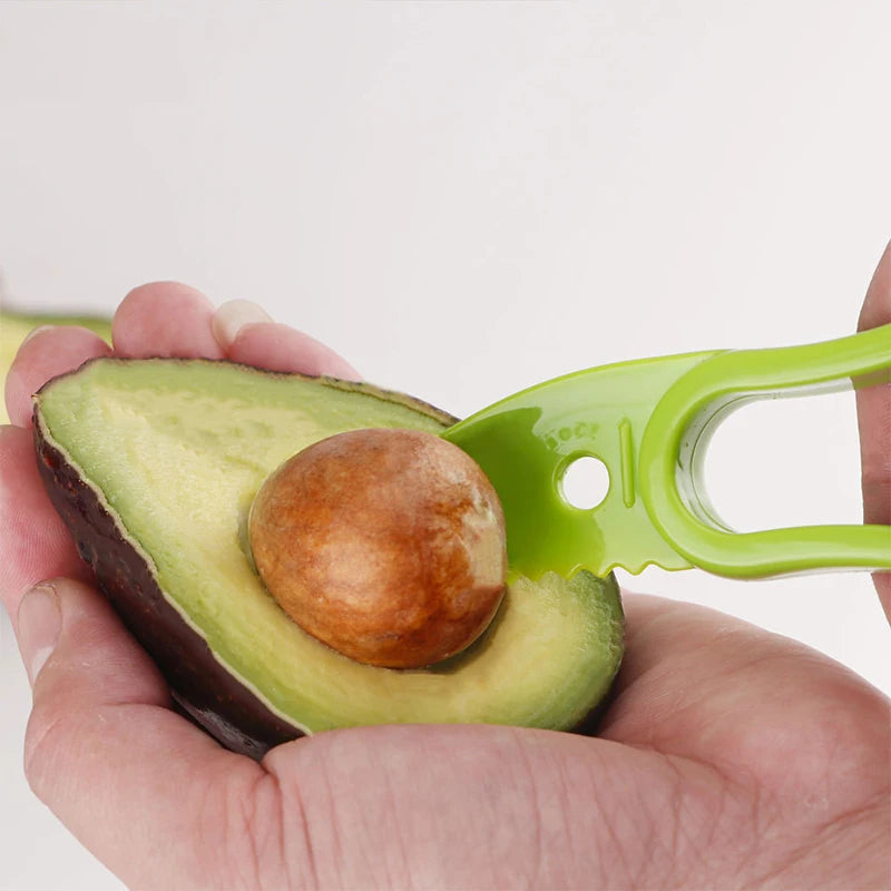 3 In 1 Multi-Function Avocado Peeler Pulp Separator Plastic Orange Kiwi Fruit Peeler Knife Cutter Household Kitchen Accessories