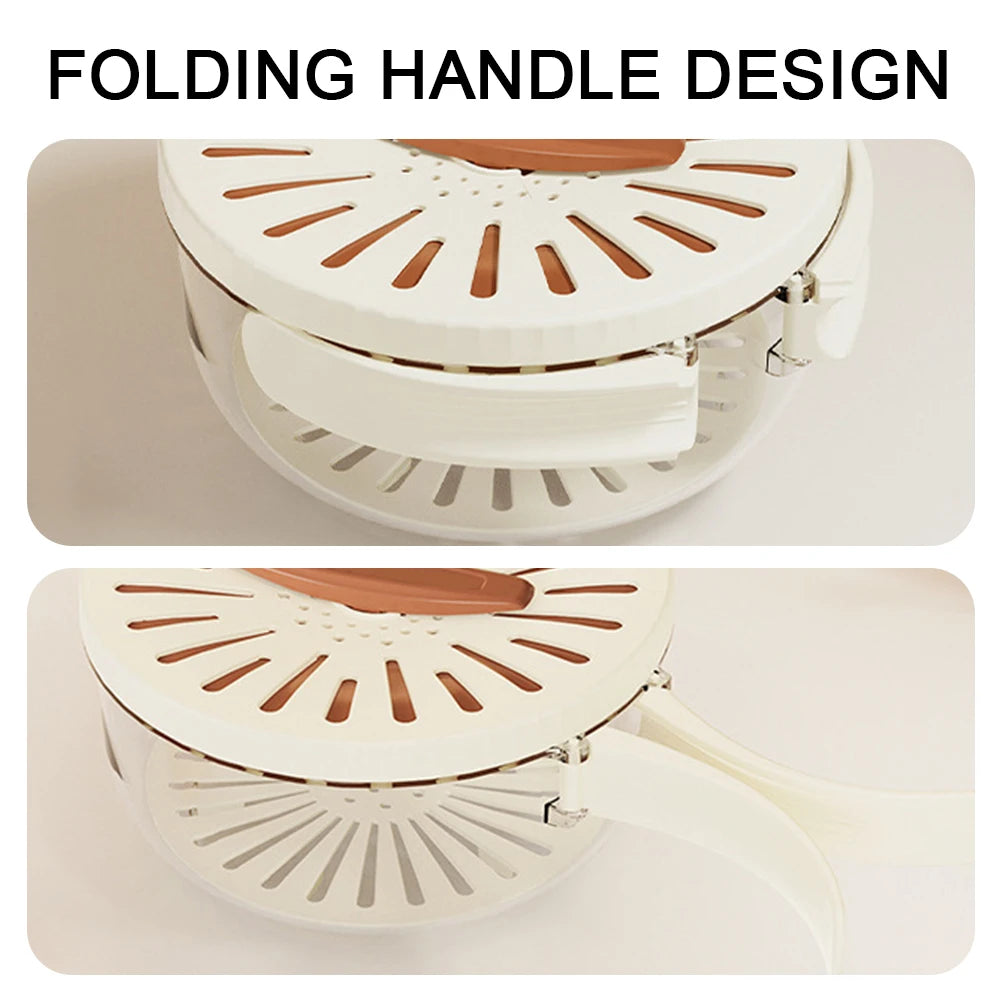 New Kitchen Household Fruit Washing Refrigerator Storage Box With Lid Drain Basket Thick Double Layer Drain Washing Basin