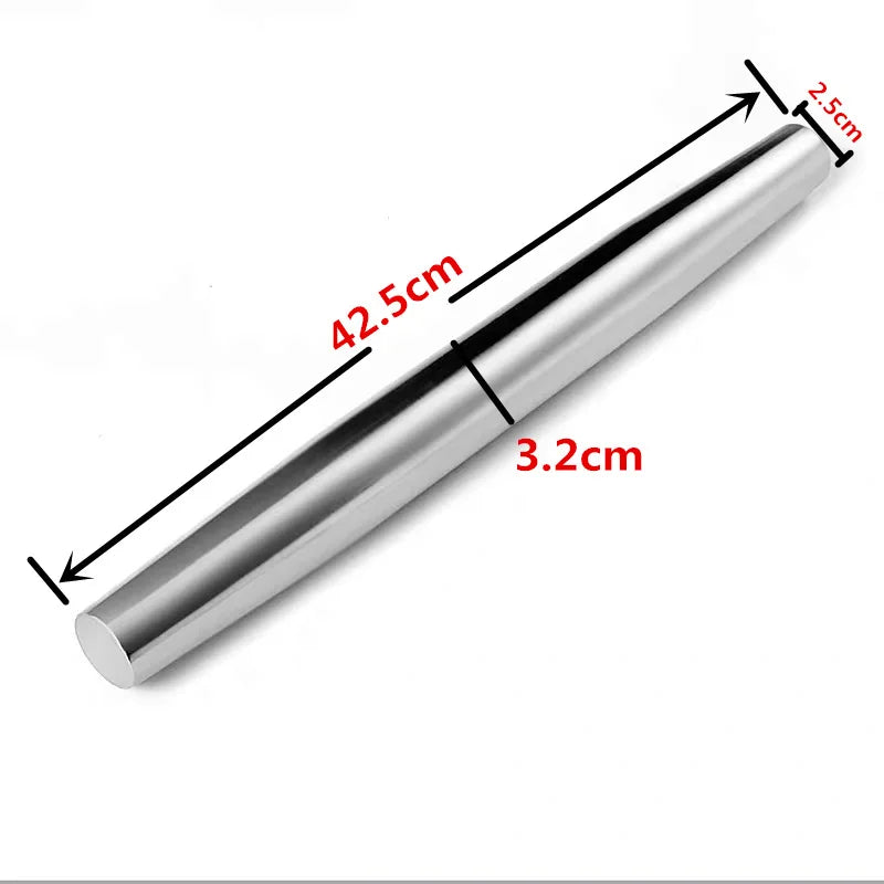 A Stainless Steel Moisture Proof And Drop Resistant Kitchen Baking Tools Household Non-Deformable Rolling Pin Flour Crust Press
