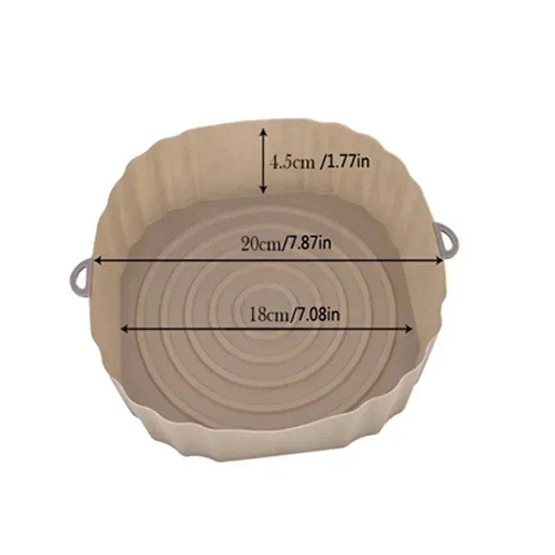 Silicone Air Fryer Pan Basket Reusable Airfryer Tray Oven Baking Silicone Liner Pot Mold for Pizza Fried Chicken BBQ Baking