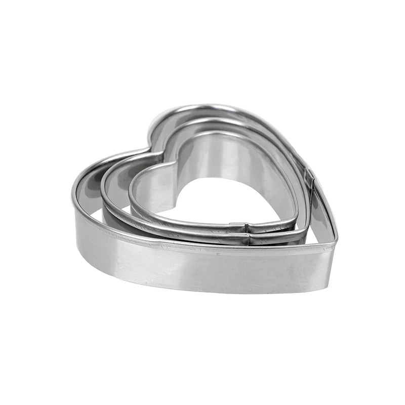 3pcs Cookie Cutters Flower Heart Circle Star Baking Mould Stainless Steel DIY Baking Mold Biscuit Cookie Cutter Fruit Egg Mould