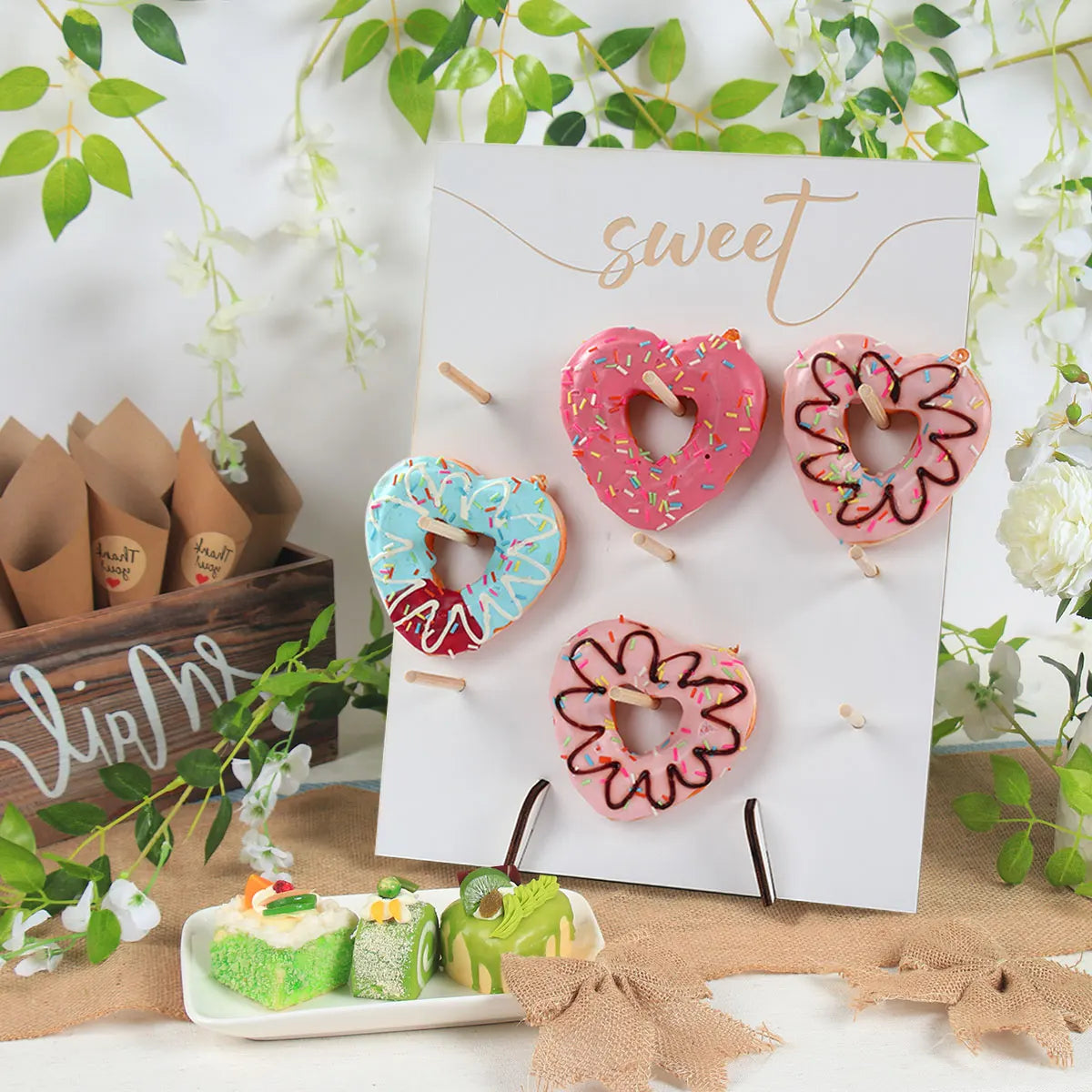 Wedding Decoration Wooden Donut Stand Wall Dessert Doughnut Table Holder Wedding Mariage Supplies Kid Birthday Party Baby Shower