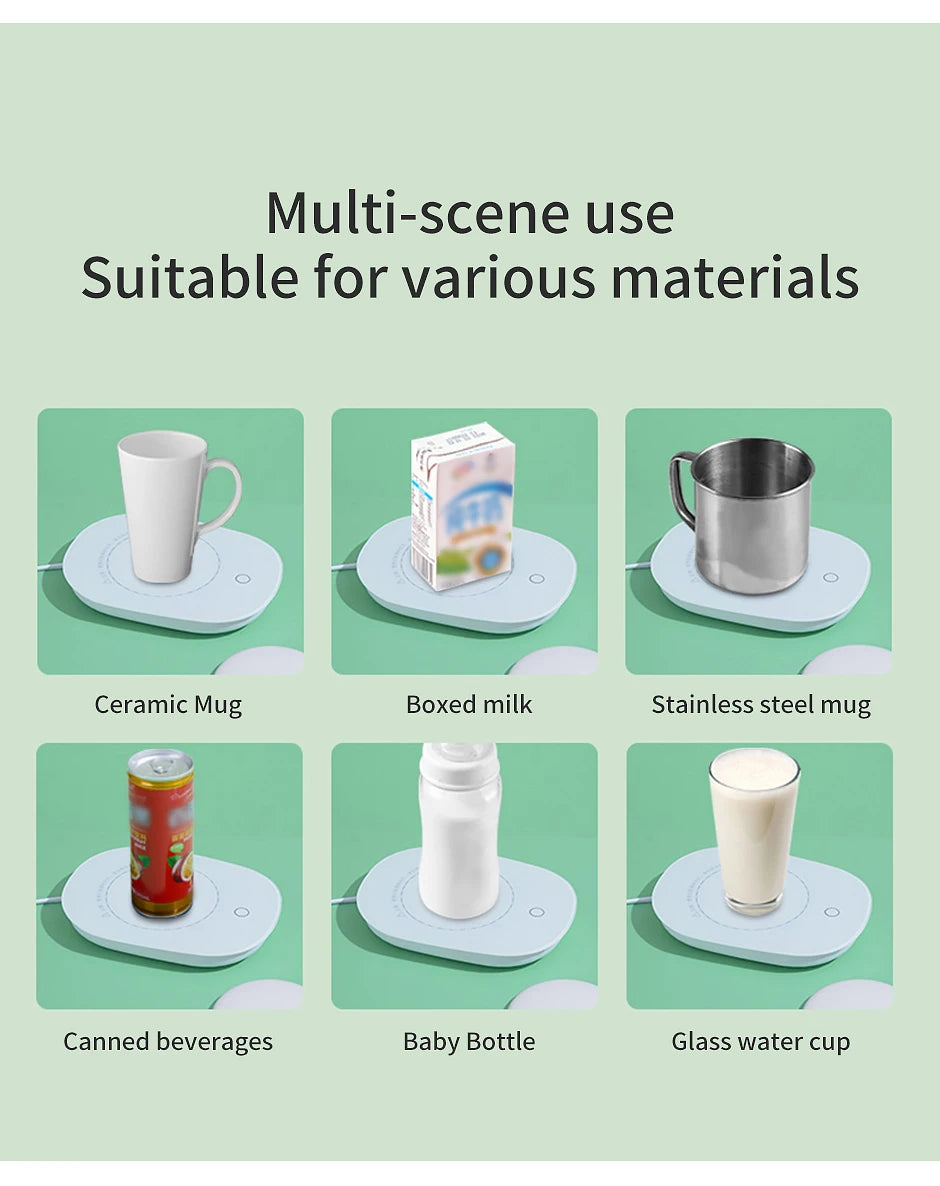 1 PCS Electric Heated Coffee Mug Heating Coaster for Home Office Milk Tea Water Heating Mat Smart Thermostatic Warmer Pad