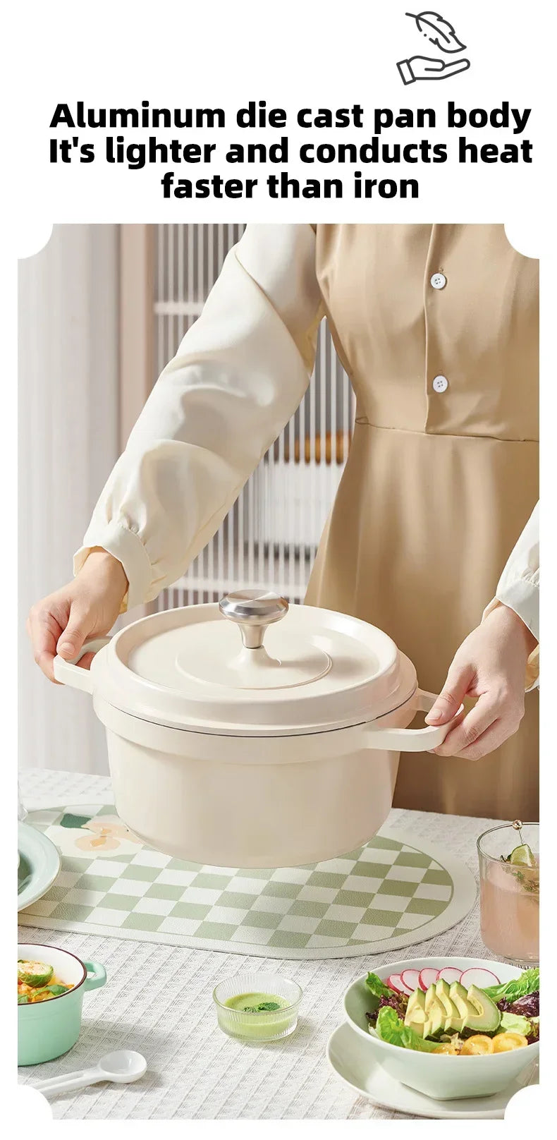 Ceramic Enamel Stock Pot With Lid Non-stick Saucepan Casserole Nonstick Toxin Free Gather Energy Heat Preservation Gas Induction
