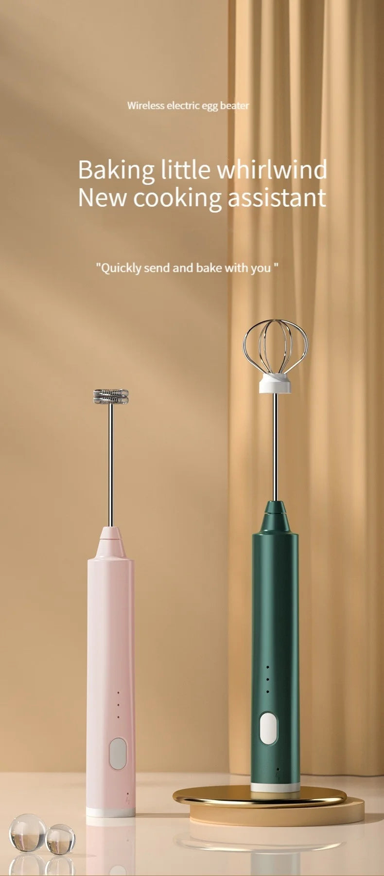 1 PC USB Rechargeable Handheld Egg Beater 3 Speeds Electric Milk Frother Foam Maker Mixer Coffee Drink Frothing Wand Foamer