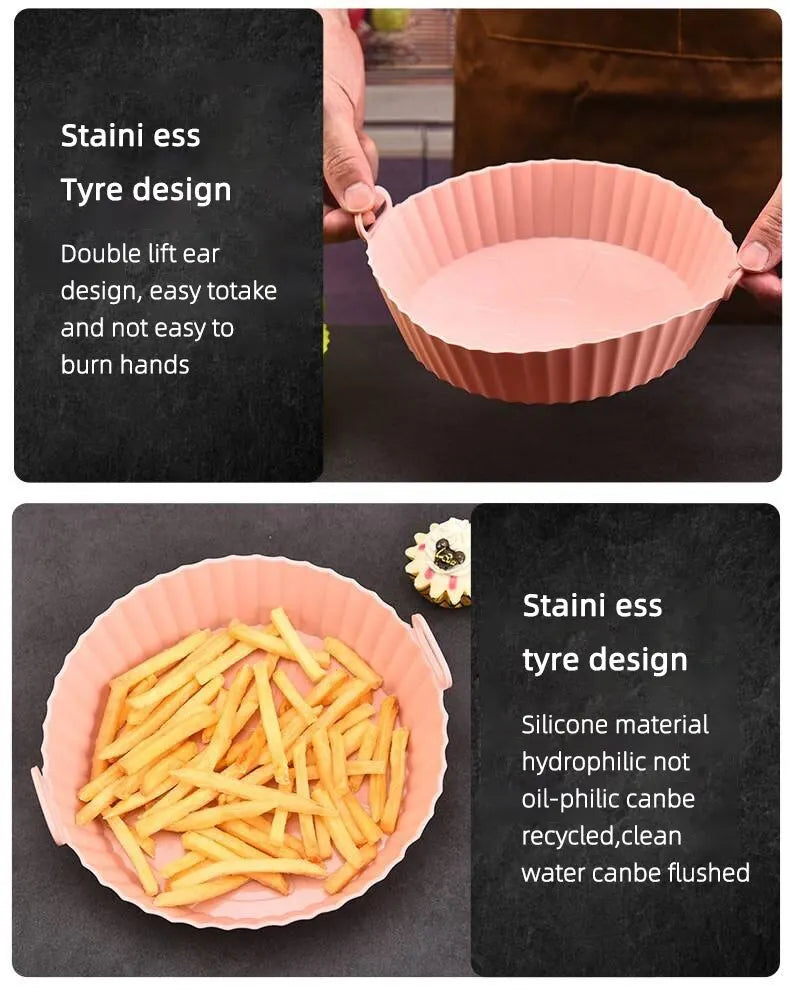 Oven Baking Pan Fried Chicken Basket Mat Air Frying Pan Silica Gel Pan Baking Pan Kitchen Accessories Easy To Clean