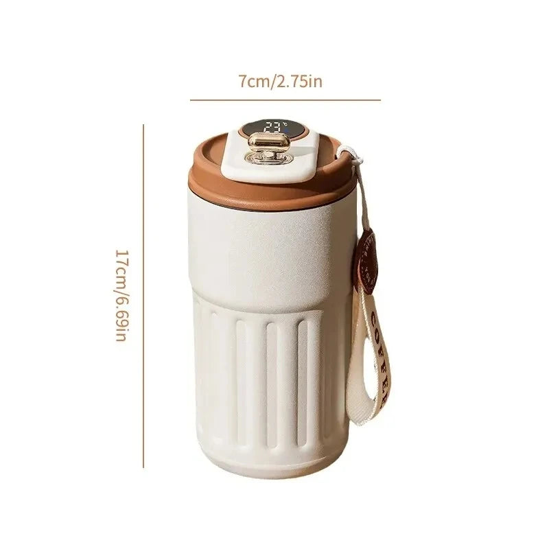 Stainless Steel High Aesthetic Insulated Cup Display Temperature Coffee Cup Intelligent Car Mounted Water Cup Gift Drinking Tool
