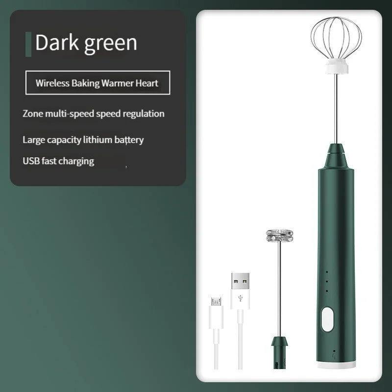 1 PC USB Rechargeable Handheld Egg Beater 3 Speeds Electric Milk Frother Foam Maker Mixer Coffee Drink Frothing Wand Foamer