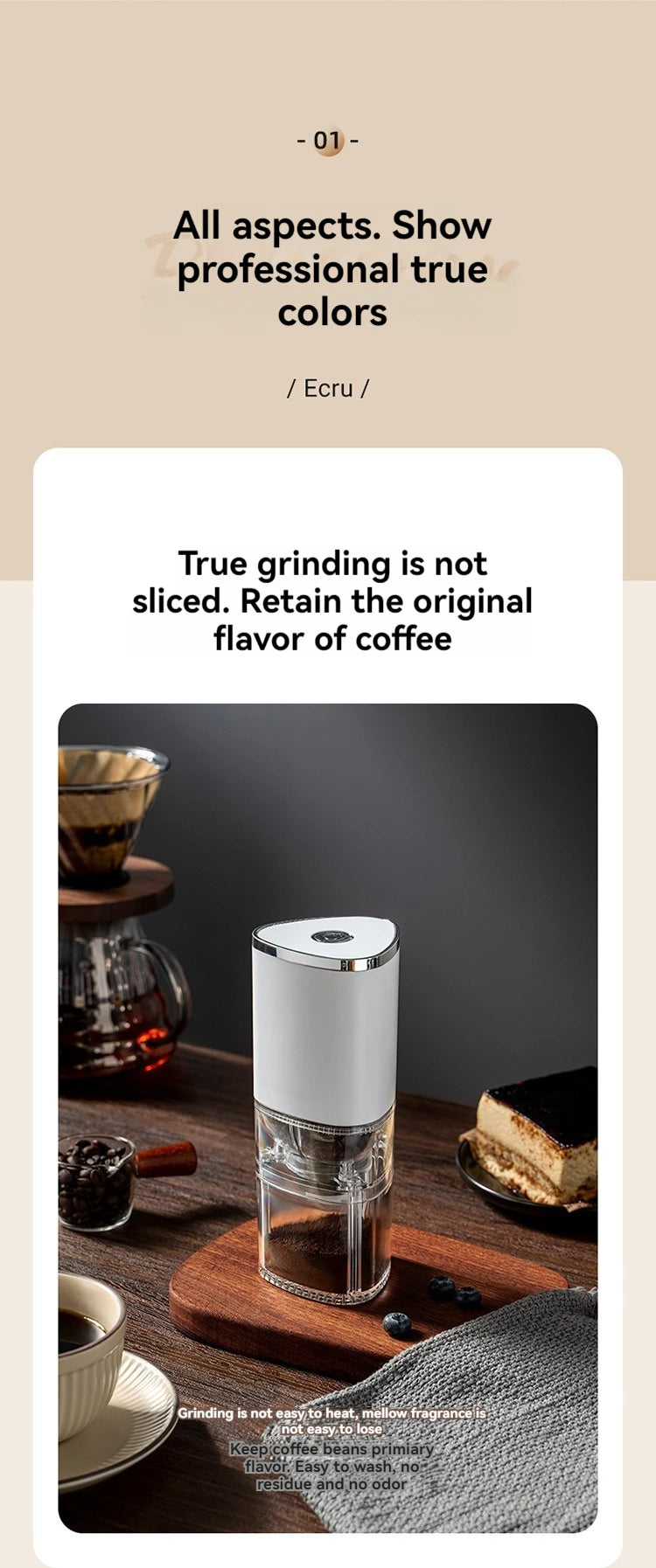 Custom logo Small portable mini home kitchen coffee grinder machine mill automatic USB charging electric coffee grinder