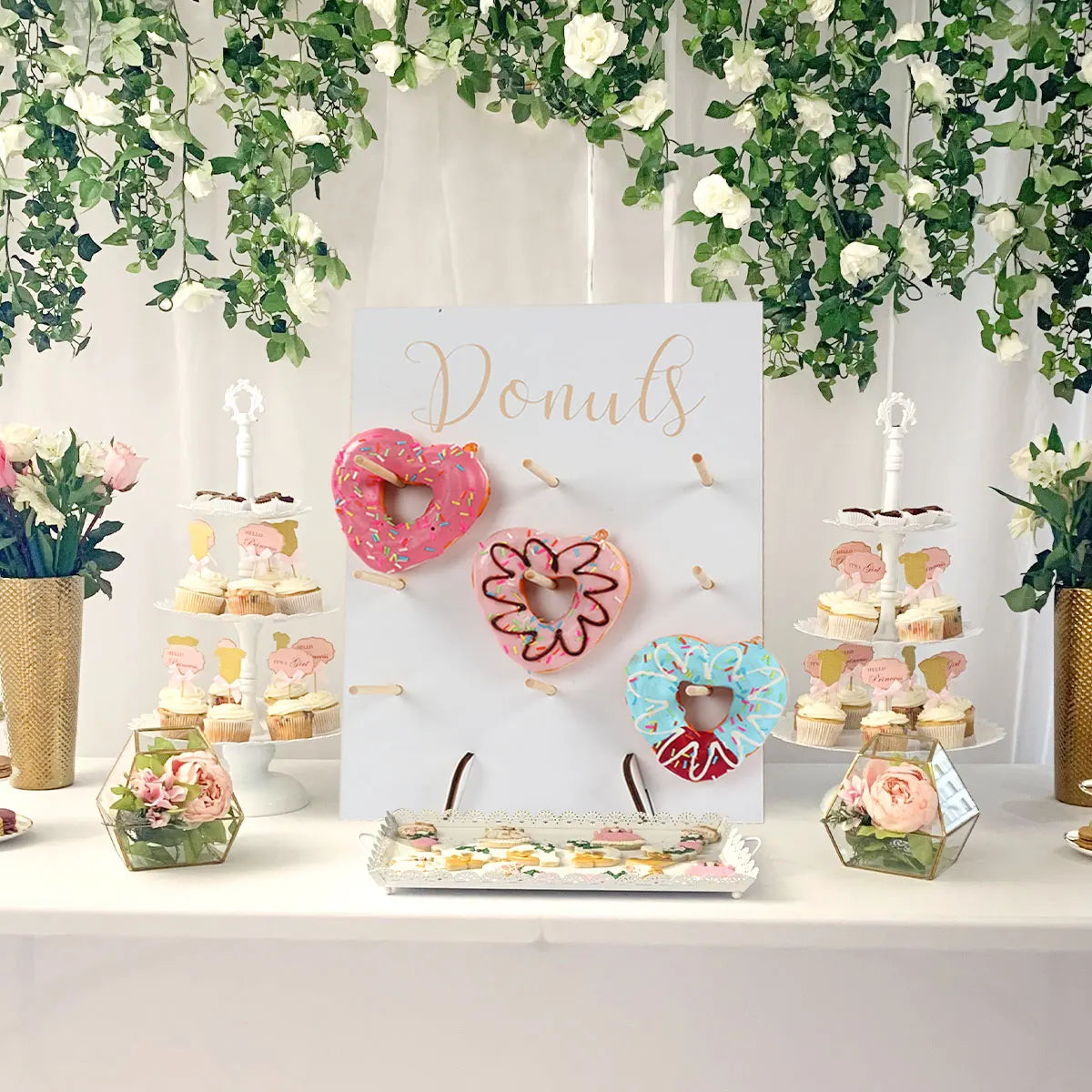 Wedding Decoration Wooden Donut Stand Wall Dessert Doughnut Table Holder Wedding Mariage Supplies Kid Birthday Party Baby Shower