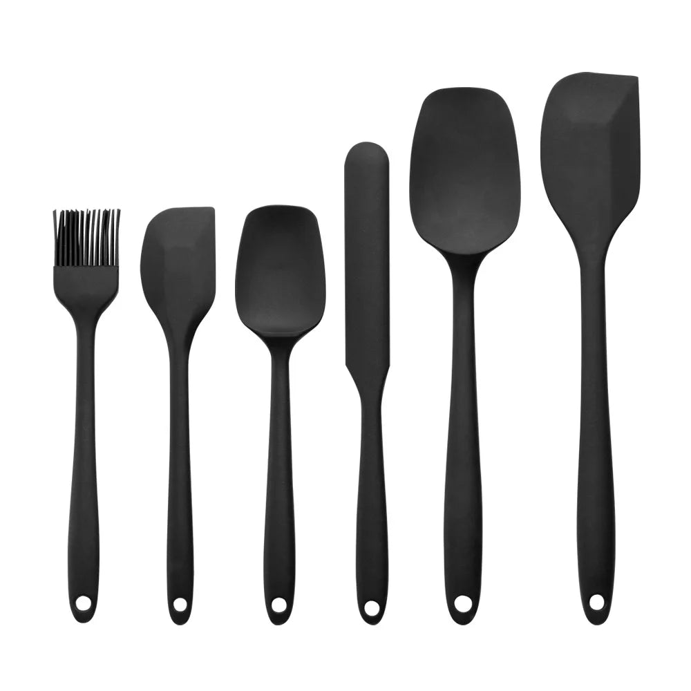 6 Pieces Silicone Spatula Set Food Grade Non Stick Heat Resistant Spatulas Turner for Cooking Baking Mixing Baking Tools
