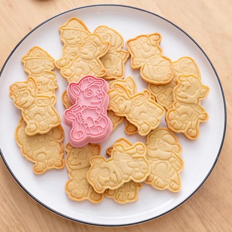 Cake Cookie Paw Patrol Cutters Plastic DIY 3D Baking Mould Cookies Cutter Set Cartoon Puppy Biscuit Baking Tool Decoration Tools