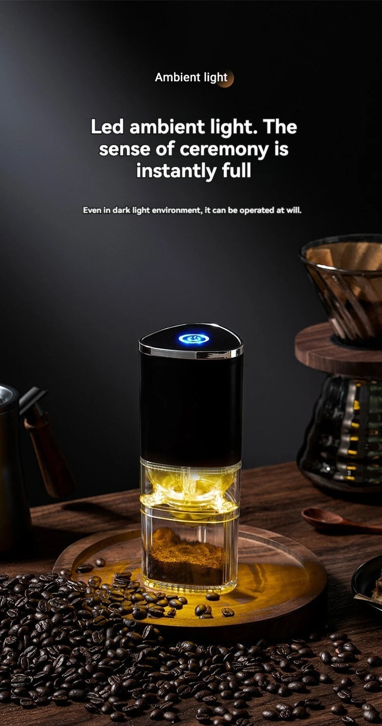 Custom logo Small portable mini home kitchen coffee grinder machine mill automatic USB charging electric coffee grinder