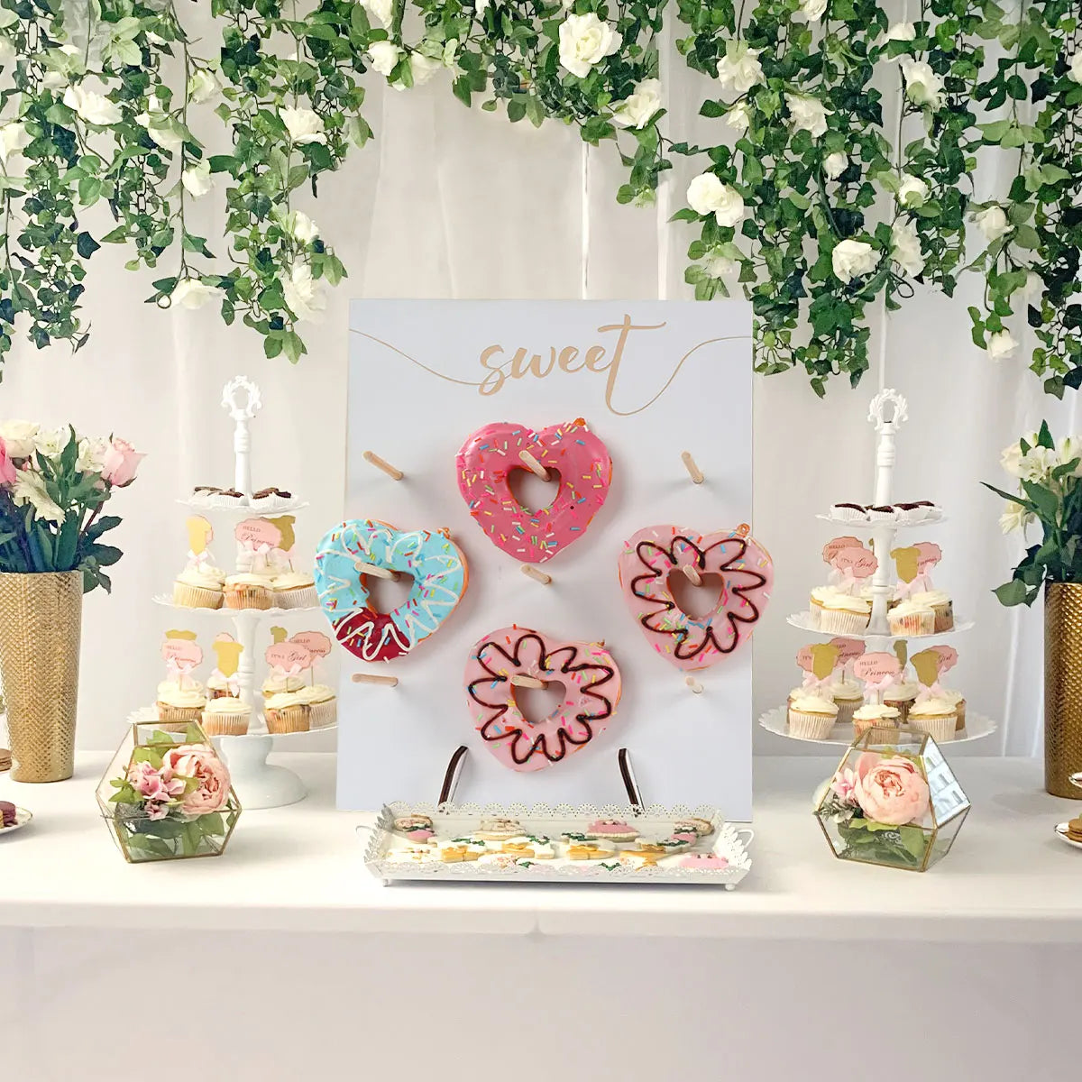 Wedding Decoration Wooden Donut Stand Wall Dessert Doughnut Table Holder Wedding Mariage Supplies Kid Birthday Party Baby Shower