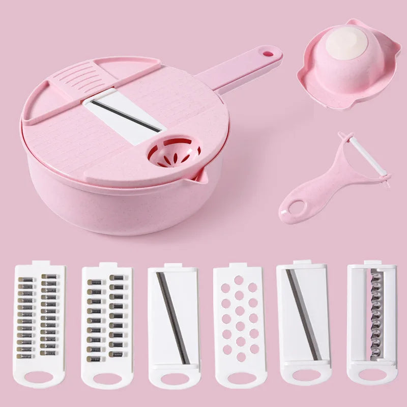 1Pc Green/Blue/Pink Kitchen Multifunctional Salad Utensils Vegetable Chopper Carrot Potato Manual Shredder Cook Vegetable Tools