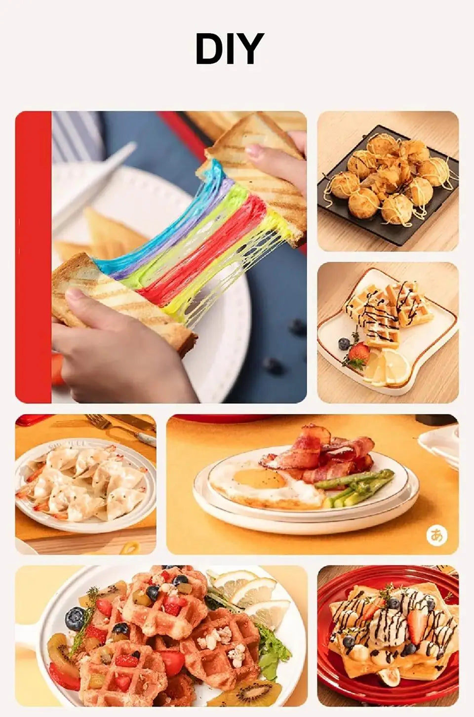 Electric Sandwich Maker Toaster Making Machine Breakfast Sandwiches Waffles Taiyaki Takoyaki Donuts Baking Pan Oven Molds