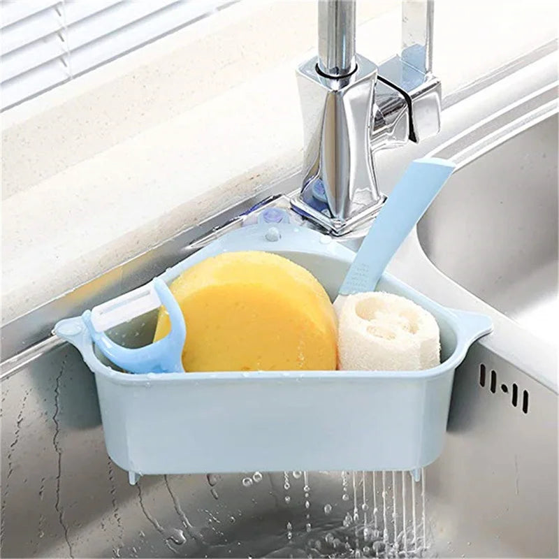 Stainless Steel Kitchen Sink Drain Basket Kitchen Shelf Rack Drainier Triangle Food Vegetables Peel Egg Filter Storage Organizer