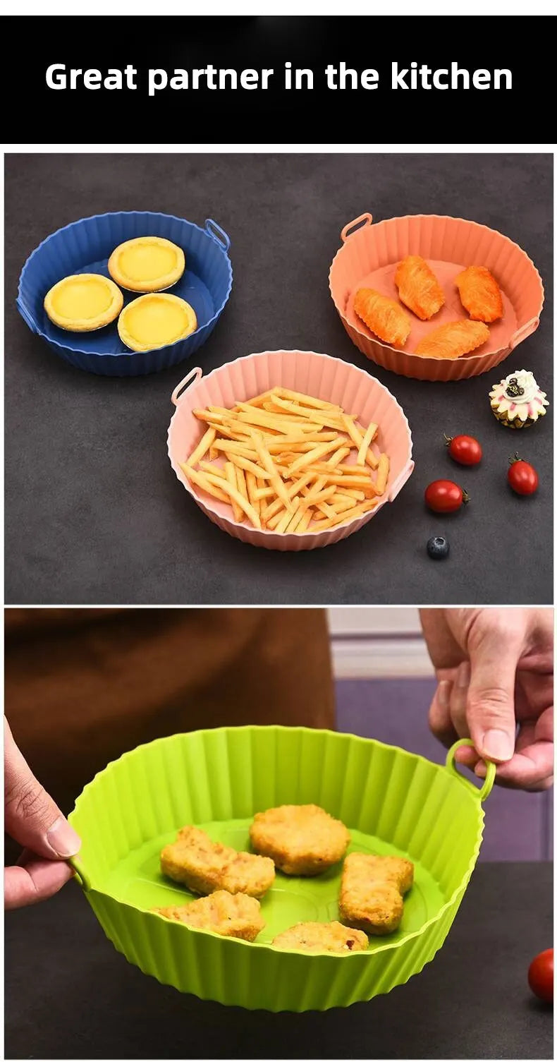 Oven Baking Pan Fried Chicken Basket Mat Air Frying Pan Silica Gel Pan Baking Pan Kitchen Accessories Easy To Clean
