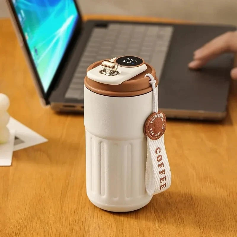 Stainless Steel High Aesthetic Insulated Cup Display Temperature Coffee Cup Intelligent Car Mounted Water Cup Gift Drinking Tool