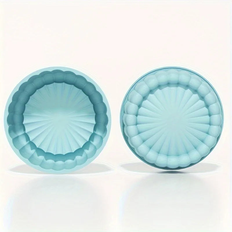 1 circular sunflower silicone cake mold, non stick flexible baking tray, used for desserts and chocolate pastries, baking tool