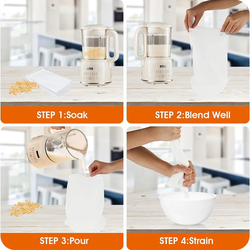 Milk Juice Filters Beer Homebrew Filter Bag for Brewing Reusable Kitchen Food Filter Bags Strainer Fine Mesh Bag Micron Reusable