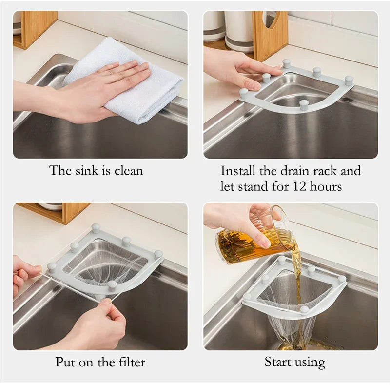 30PCS Suction Cup Sink Filter Screen Sink Organizer Kitchen Storage Bag Drain Rack Disposable Trash Bin Trash Can Garbage Cans