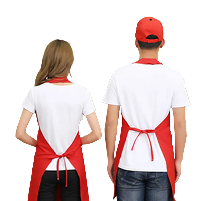 Unisex Cooking Apron Hotel Cafe Milk Tea Shop Work Apron Chef Waiter Barbecue Hairdresser Pocket Apron Kitchen Supplies