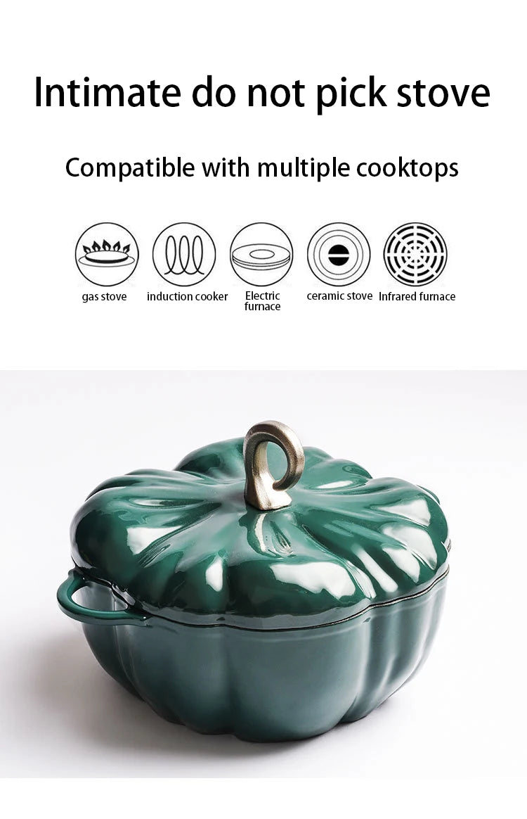 Pumpkin Enamel Stew Sets of Pot and Pans Iron Casserole Pots for Kitchen Glass Pan for Cooking Kitchenware Set Non Stick Food