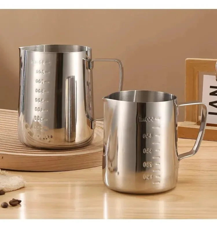 Coffee Milk Frother, Latte Art Frother, Stainless Steel Measuring Cup, Espresso Barista Tool, Coffee Accessories