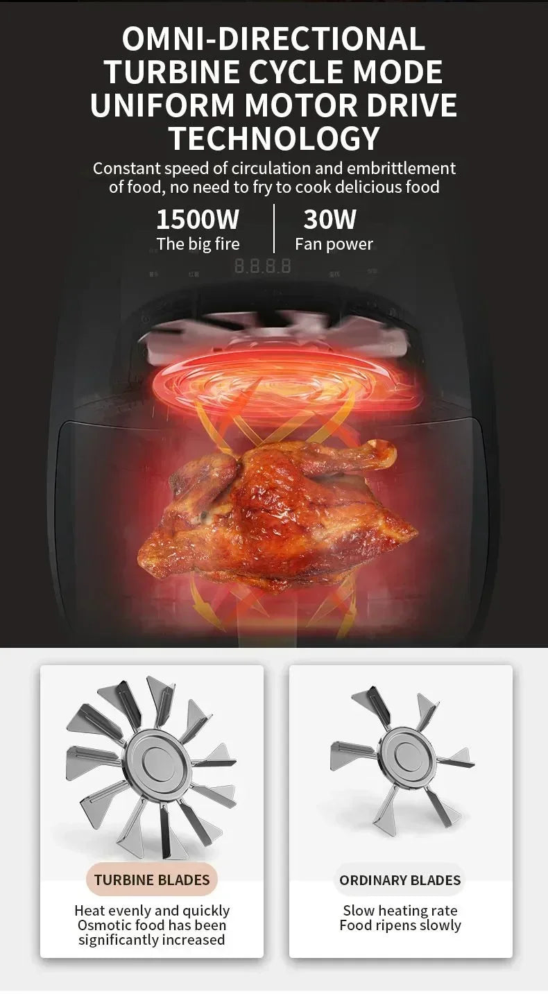 US standard 110V touch air fryer Japanese national smart electric oven multi-function all-in-one large capacity