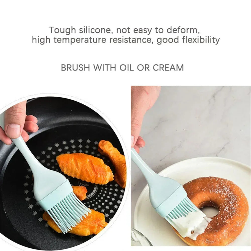 3PCS/Set Cream Scraper DIY Bread Cake Butter Spatula Mixer Oil Brush Kitchen Baking Tool Silicone Spatula Non-stick Kitchen