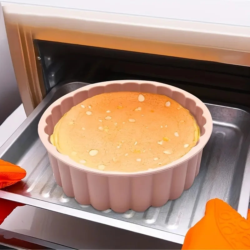 1 circular sunflower silicone cake mold, non stick flexible baking tray, used for desserts and chocolate pastries, baking tool