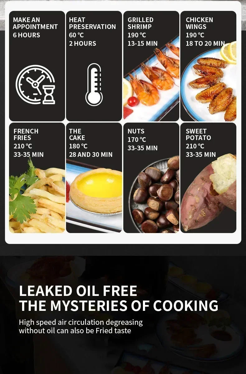 US standard 110V touch air fryer Japanese national smart electric oven multi-function all-in-one large capacity