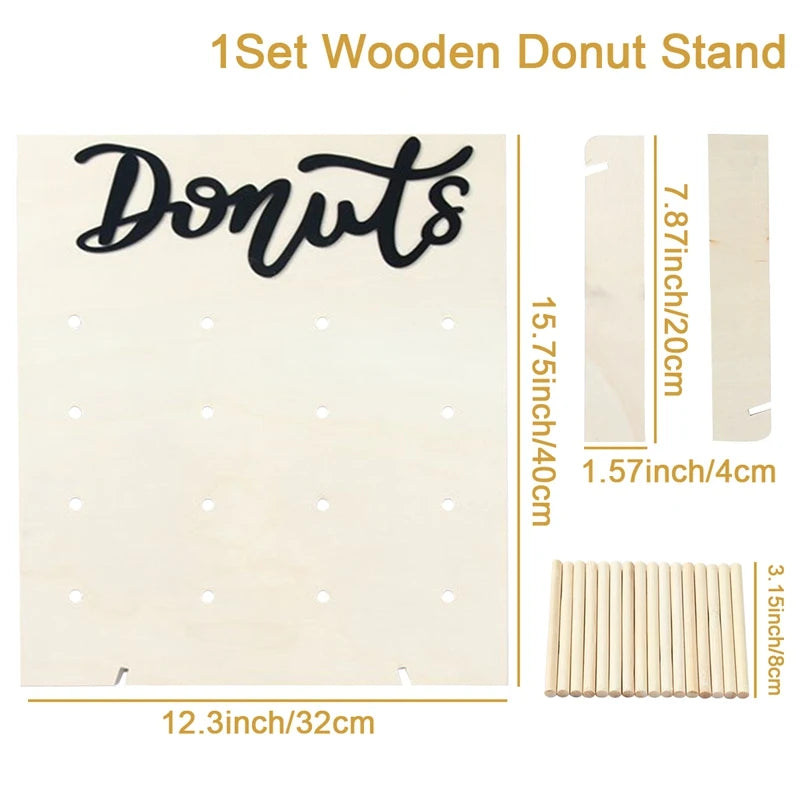 Wedding Decoration Wooden Donut Stand Wall Dessert Doughnut Table Holder Wedding Mariage Supplies Kid Birthday Party Baby Shower