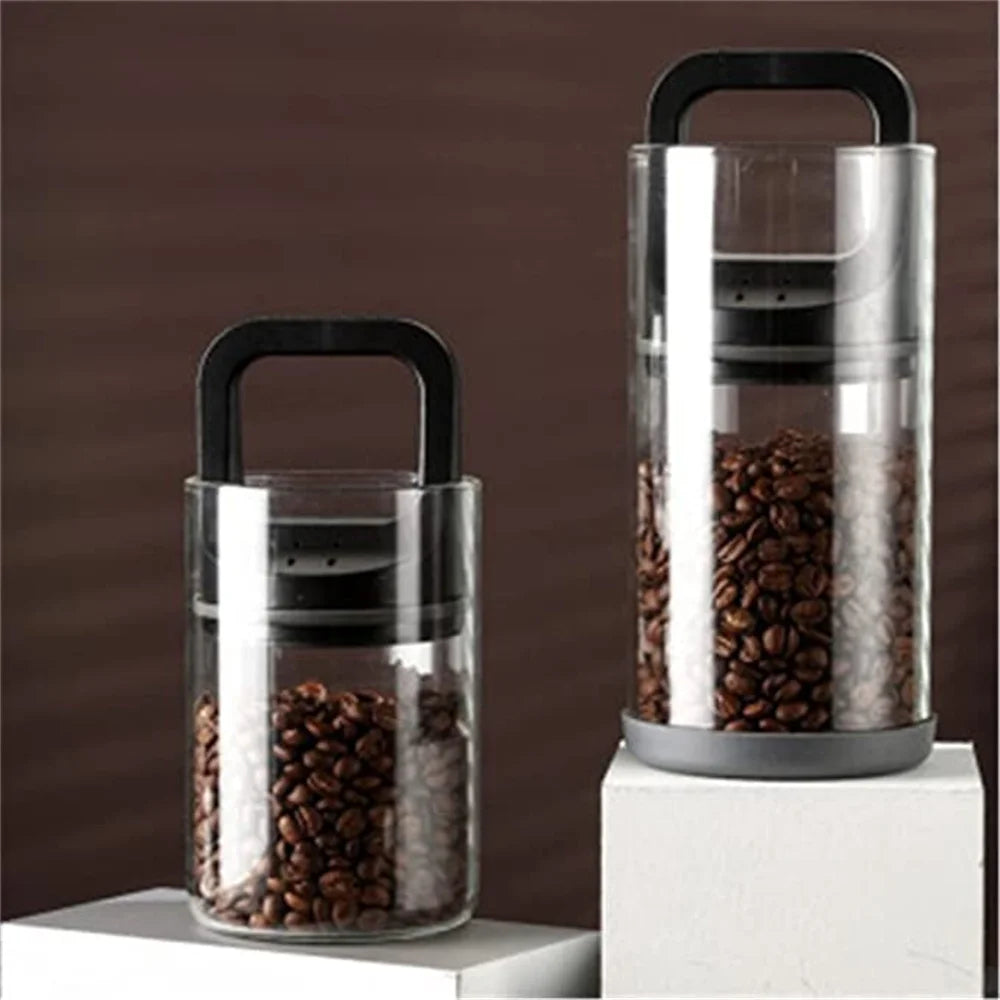 Clear Container Coffee Cans Vented and Vacuum Sealed Beans Fresh Keeping Tank Moisture Proof Storage