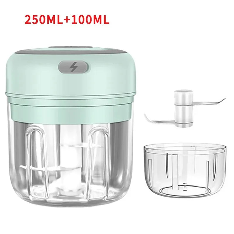 250ml Electric Garlic Chopper Meat Grinder Garlic Masher Machine Sturdy Durable Crushed Ginger Vegetable Crusher Kitchen Tool