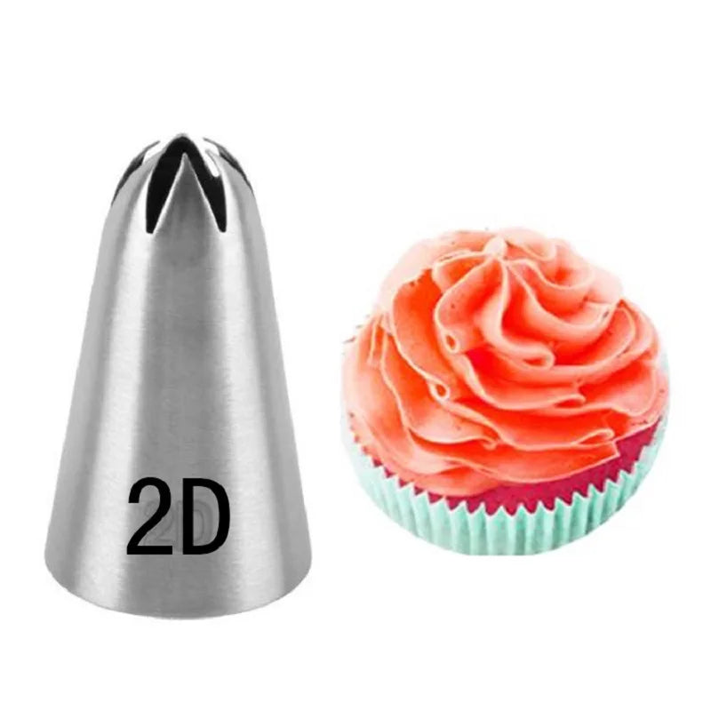 5pcs/set Metal Cake Cream Decoration Tips Set Pastry Tools Stainless Steel Piping Icing Nozzle Cupcake Head Dessert Decorators