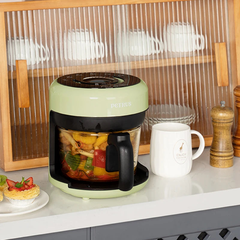 Small Glass Air Fryer Electric Kawaii Cooking Health 2l Mini Air Fryer Home Smart Fries Nonstick Friggitrice Ad Aria Kitchen Pot